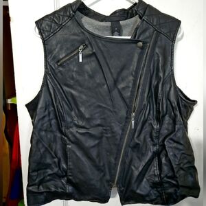 Leather feeling vest